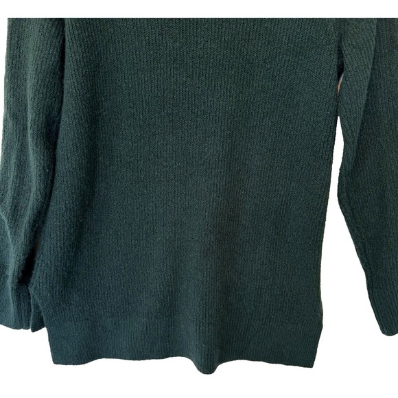 Halogen Women's XS Mock‎ Neck Sweater Green Button Sleeves Oversized - Picture 13 of 16
